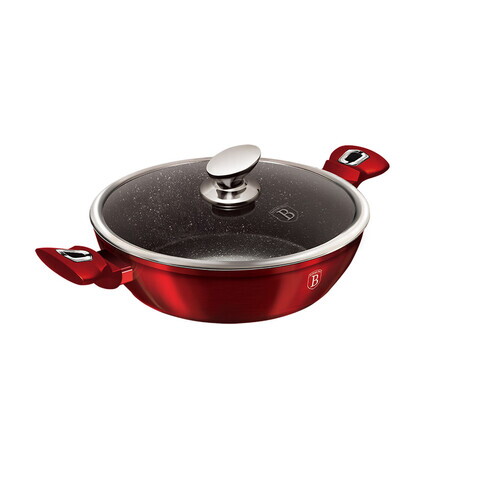 Oala cu capac Berlinger Haus, Burgundy, 32 cm, 4.9 L, aluminiu forjat, rosu