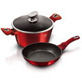 Set pentru gatit Berlinger Haus, Burgundy, 3 piese, aluminiu forjat, rosu