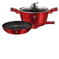 Set pentru gatit Berlinger Haus, Burgundy, 3 piese, aluminiu forjat, rosu