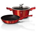 Set pentru gatit Berlinger Haus, Burgundy, 3 piese, aluminiu forjat, rosu