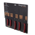 Set 5 cutite cu suport magnetic Berlinger Haus, Burgundy, inox/lemn, rosu/natur