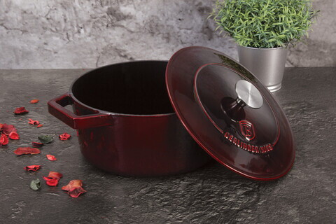 Oala cu capac Berlinger Haus, Strong Mold, 24 cm, 4.35 L, fonta, visiniu