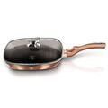 Tigaie grill cu capac Berlinger Haus, Rose Gold, 28 cm, 2.1 L, aluminiu forjat, roz