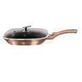 Tigaie grill cu capac Berlinger Haus, Rose Gold, 28 cm, 2.1 L, aluminiu forjat, roz