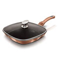 Tigaie grill cu capac Berlinger Haus, Rose Gold, 28 cm, 2.1 L, aluminiu forjat, roz