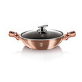 Tigaie Wok cu capac Berlinger Haus, Rose Gold, 30 cm, aluminiu forjat, roz