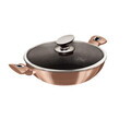 Tigaie Wok cu capac Berlinger Haus, Rose Gold, 30 cm, aluminiu forjat, roz
