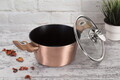 Oala cu capac Berlinger Haus, Rose Gold, 30 cm, 8 L, aluminiu forjat, roz