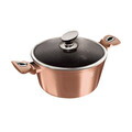 Oala cu capac Berlinger Haus, Rose Gold, 30 cm, 8 L, aluminiu forjat, roz