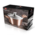 Oala cu capac Berlinger Haus, Rose Gold, 30 cm, 8 L, aluminiu forjat, roz