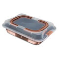 Tava cu capac Berlinger Haus, Rose Gold, 36.5x24.5x5.5 cm, otel carbon/plastic, roz