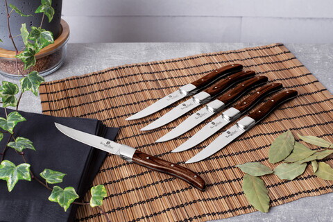 Set 6 cutite pentru friptura Berlinger Haus, Laguiole, inox, maro