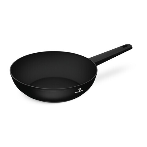 Tigaie Wok Blaumann, Black Silver, 28 cm, aluminiu forjat, negru mat