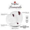 Serviciu de masa 18 piese Berlinger Haus, Leonardo, portelan, alb/visiniu