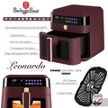 Friteuza cu aer cald si fereastra Berlinger Haus, Leonardo, 6.3 L, 1300W, visiniu mat