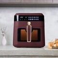 Friteuza cu aer cald si fereastra Berlinger Haus, Leonardo, 6.3 L, 1300W, visiniu mat