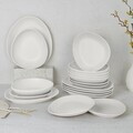 Serviciu de masa oval, 18 piese Berlinger Haus, Sahara, ceramica, crem mat