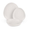 Serviciu de masa oval, 18 piese Berlinger Haus, Sahara, ceramica, crem mat