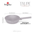 Tigaie adanca Berlinger Haus, Taupe, 24 cm, 2.3 L, aluminiu forjat, taupe mat