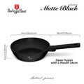 Tigaie adanca Berlinger Haus, Matte Black, 24 cm, 2.3 L, aluminiu forjat, negru