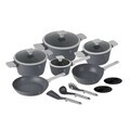 Set pentru gatit Berlinger Haus, Aspen, 15 piese, aluminiu forjat, gri mat