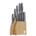 Set 9 cutite cu suport Berlinger Haus, Aspen, inox/bambus, gri mat/natur