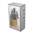 Set 9 cutite cu suport Berlinger Haus, Aspen, inox/bambus, gri mat/natur