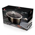 Oala cu capac Berlinger Haus, Primal Gloss, 28 cm, 6.1 L, aluminiu forjat, negru