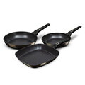 Set 3 tigai Berlinger Haus, Primal Gloss, 20/24/28 cm, aluminiu forjat, negru