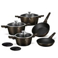Set pentru gatit Berlinger Haus, Primal Gloss, 10 piese, aluminiu forjat, negru