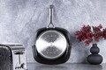 Tigaie grill Berlinger Haus, Shine Basalt, 28 cm, 2.1 L, aluminiu forjat, negru