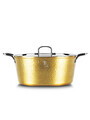 Oala cu capac Berlinger Haus, Hammered Gold, 26 cm, 5.2 L, aluminiu forjat, auriu