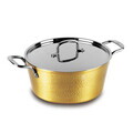 Oala cu capac Berlinger Haus, Hammered Gold, 28 cm, 6.1 L, aluminiu forjat, auriu