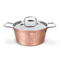 Oala cu capac Berlinger Haus, Hammered Copper, 20 cm, 2.5 L, aluminiu forjat, cupru