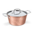 Oala cu capac Berlinger Haus, Hammered Copper, 22 cm, 3.3 L, aluminiu forjat, cupru