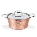 Oala cu capac Berlinger Haus, Hammered Copper, 22 cm, 3.3 L, aluminiu forjat, cupru
