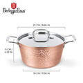 Oala cu capac Berlinger Haus, Hammered Copper, 22 cm, 3.3 L, aluminiu forjat, cupru