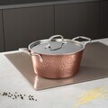 Oala cu capac Berlinger Haus, Hammered Copper, 24 cm, 4.1 L, aluminiu forjat, cupru