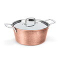 Oala cu capac Berlinger Haus, Hammered Copper, 26 cm, 5.2 L, aluminiu forjat, cupru