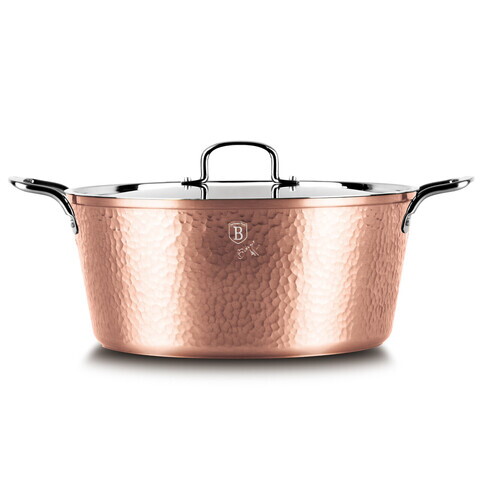 Oala cu capac Berlinger Haus, Hammered Copper, 32 cm, 8.1 L, aluminiu forjat, cupru