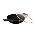 Tigaie Wok cu capac Berlinger Haus, Black Vantage, 30 cm, aluminiu forjat, negru lucios