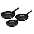 Set 3 tigai Berlinger Haus, Black Vantage, 20/24/28 cm, aluminiu forjat, negru lucios