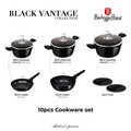 Set pentru gatit Berlinger Haus, Black Vantage, 10 piese, aluminiu forjat, negru lucios