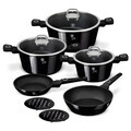 Set pentru gatit Berlinger Haus, Black Vantage, 10 piese, aluminiu forjat, negru lucios