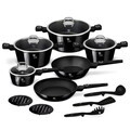 Set pentru gatit Berlinger Haus, Black Vantage, 15 piese, aluminiu forjat, negru lucios