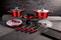Set pentru gatit Berlinger Haus, Burgundy, 13 piese, aluminiu forjat, rosu