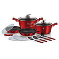Set pentru gatit Berlinger Haus, Burgundy, 13 piese, aluminiu forjat, rosu