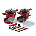 Set pentru gatit Berlinger Haus, Burgundy, 13 piese, aluminiu forjat, rosu