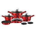 Set pentru gatit Berlinger Haus, Burgundy, 11 piese, aluminiu forjat, rosu