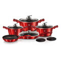 Set pentru gatit Berlinger Haus, Burgundy, 11 piese, aluminiu forjat, rosu
